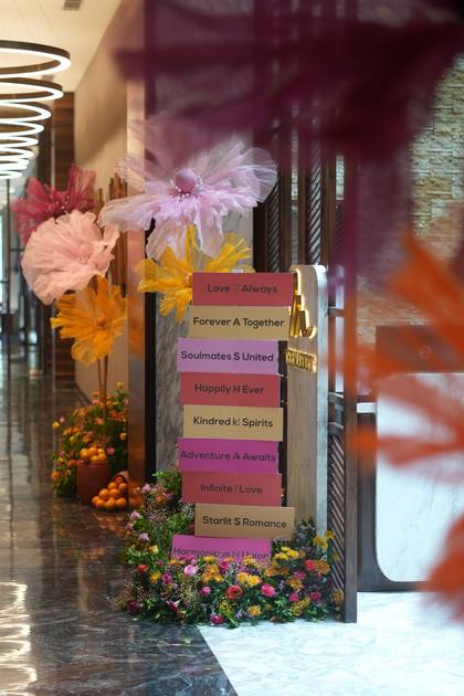 Signage and Floral detail — wedding decor — Westin